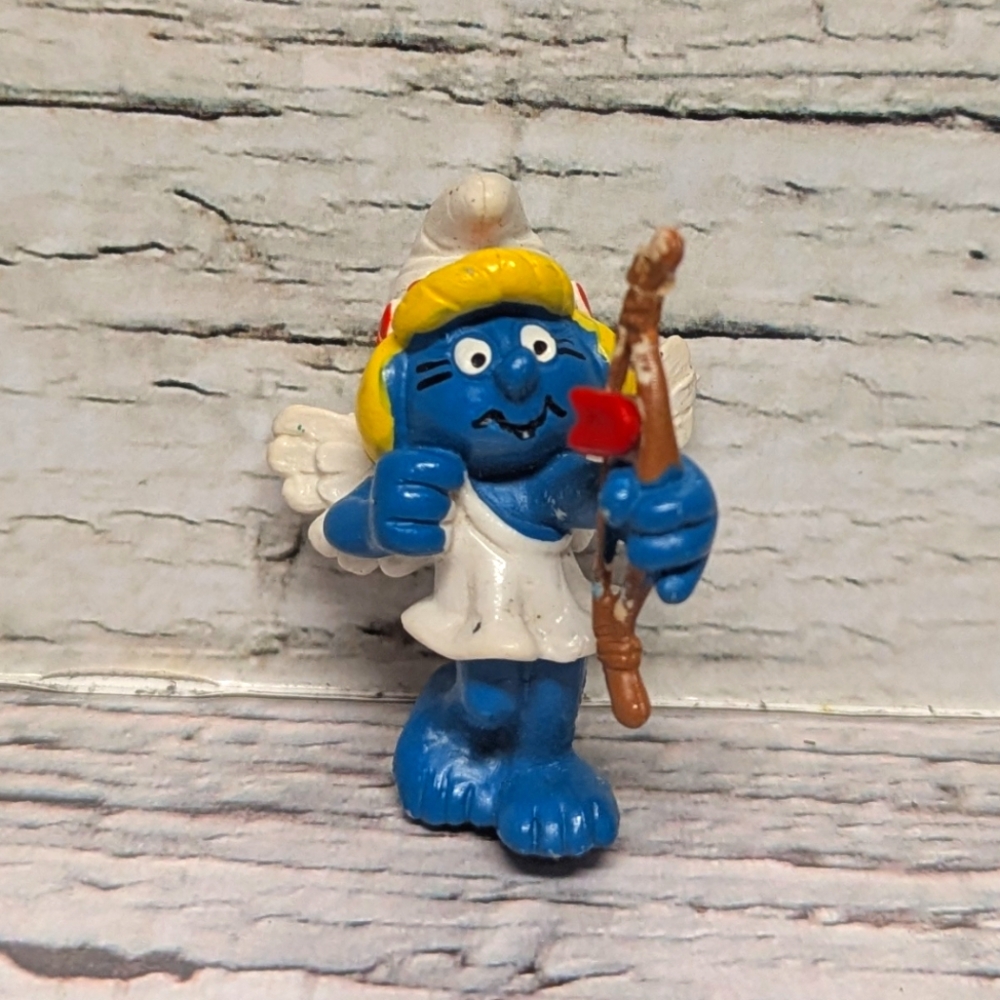 *FREE W/ Purch Cupid Smurfette Vintage Peyo Smurf Schleich Figurine 1970's 1980